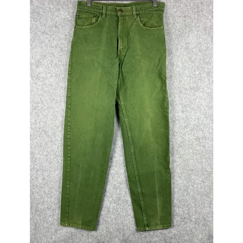 Vintage Levis 550 Jeans Mens 31x31 Green Tapered Faded Cotton USA Made 90s